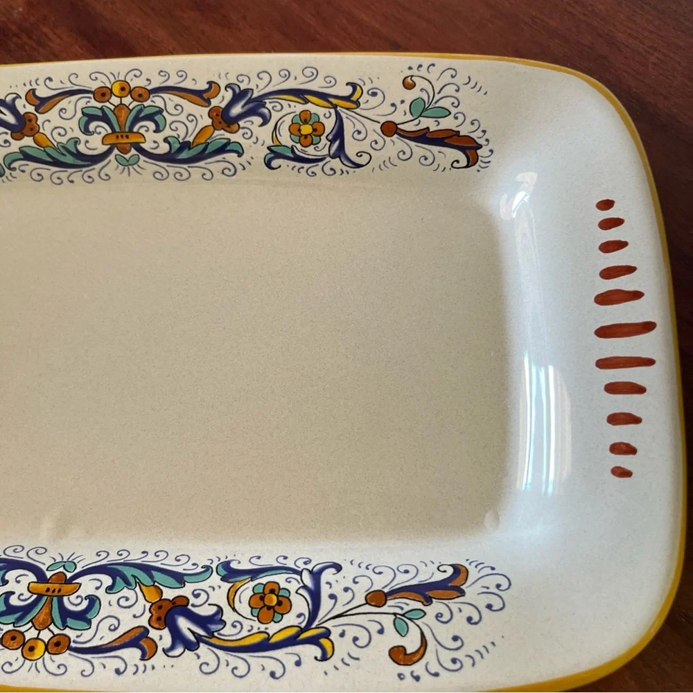 Nova Deruta‎  Rectangular Ceramic Platter Italian hand painted serving plate